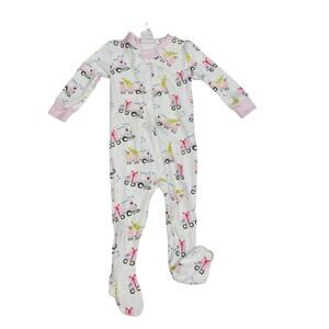 NWT Lullaby Set 12M All Aboard Footie PJs in Pink Gingham